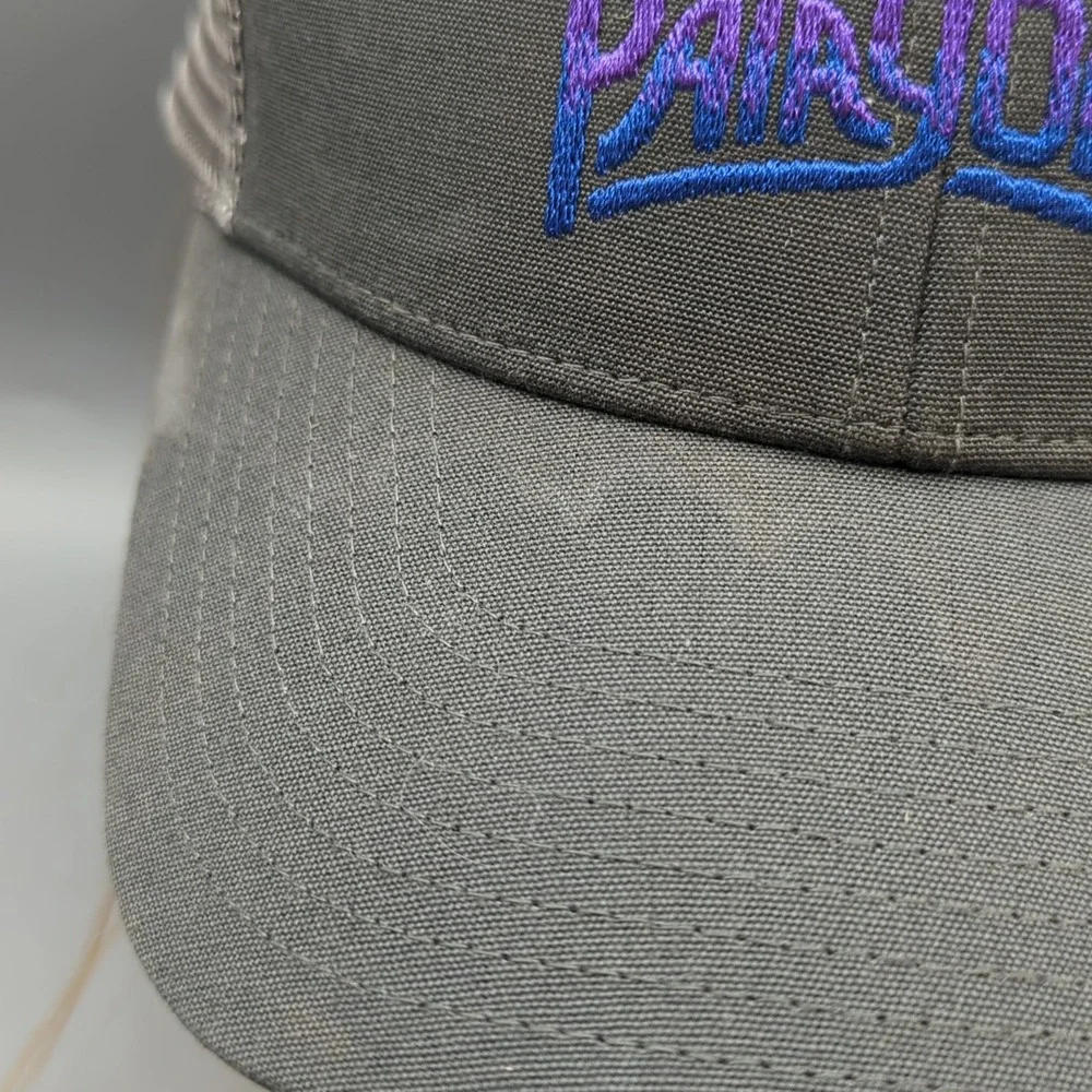 Patagonia Fitz Roy Horizon Trucker Hat Gray Purple Snapback Cap Mesh Unisex